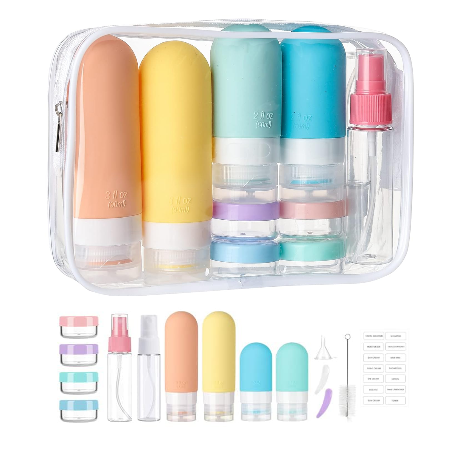 Set Botellas De Viaje Dispensadoras 10 Contenedores