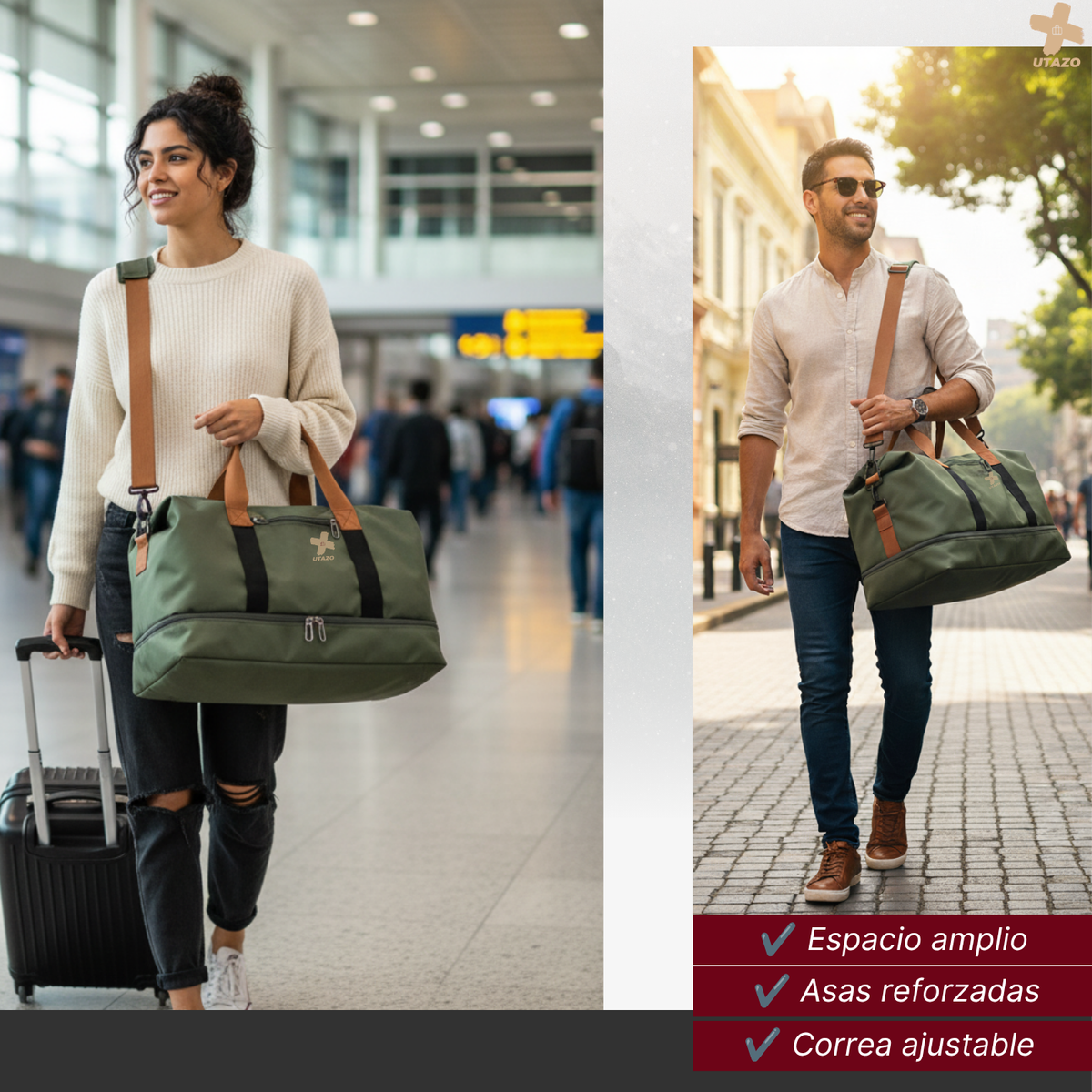 Bolso Deportivo UTAZO Escala Oliva Viaje Gym
